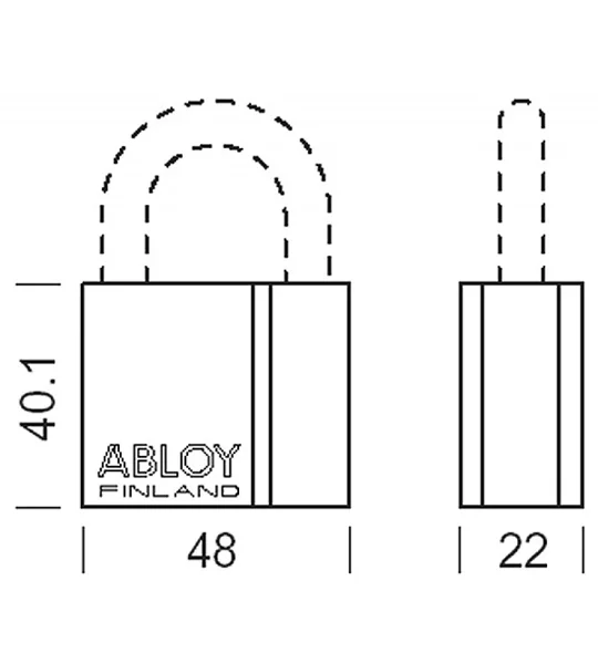 2 X ABLOY PL330/50T PROTEC 2 Keyed Alike Padlocks with 4 Keys