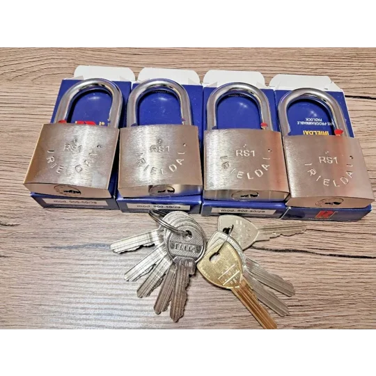 4 X RIELDA Keyed Alike Padlocks Re-programable High Security/With 8 +1 Keys