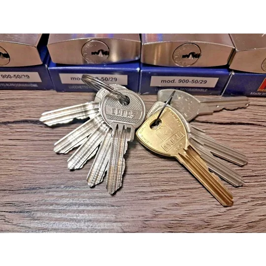4 X RIELDA Keyed Alike Padlocks Re-programable High Security/With 8 +1 Keys