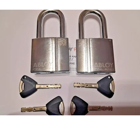 2 X Keyed Alike Padlocks ABLOY PROTEC2 PL340/50 T /High-Security/ With 4 Keys