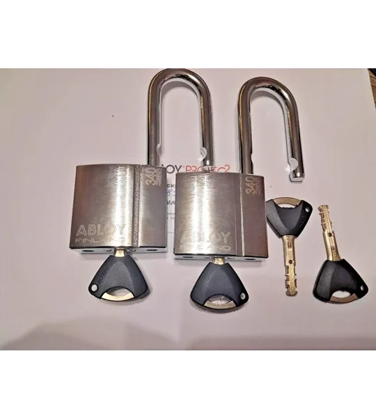 2 X Keyed Alike Padlocks ABLOY PROTEC2 PL340/50 T /High-Security/ With 4 Keys