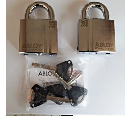2 X Keyed Alike Padlocks ABLOY PROTEC2 PL340/25 T /High-Security/ With 4 Keys