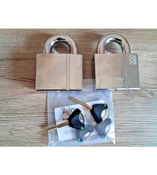 2 X ABLOY PL 350/25 T PROTEC2 Keyed Alike Hardened Steel Padlocks With 4 Keys