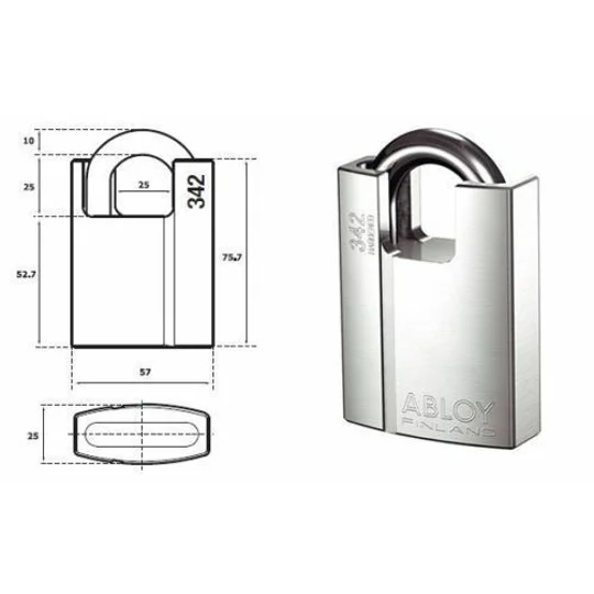 Abloy PL 342 T PROTEC 2 Hardened Steel Padlock