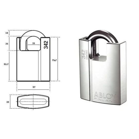 Abloy PL342C CLASSIC/ High Security Shrouded Padlock With 2 Keys