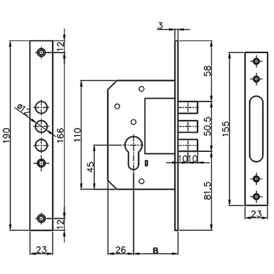 Kale Kilit 189 3M Lock For Additional Locking /Lock Case For Cylinder Lock