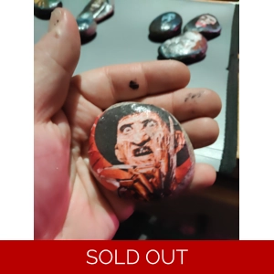 Sold  Freddy Krueger Decorated Rock | Paper Weight | Collectors Item OOAK