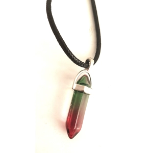 Beautiful Handmade Red / Greenish Pendant / Necklace | Emo | Goth | Punk | Wicca