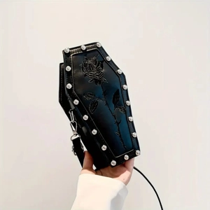 Beatiful Black Gothic Coffin Crossbody Bag