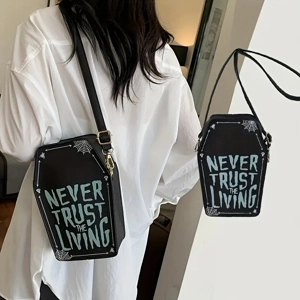 Never Trust The Living Crossbody Handbag