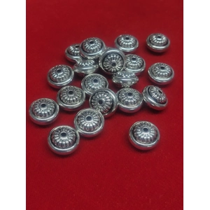 Decorative Silver Saucer Beads (2 pcs)