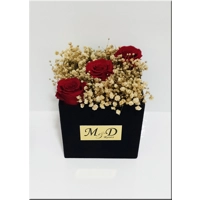 Cutie catifea cu trandafiri criogenati M43