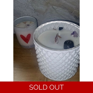 White crystal and dark opium candle