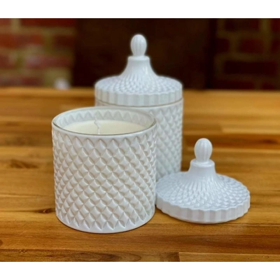 White decorative candle White decorative candle