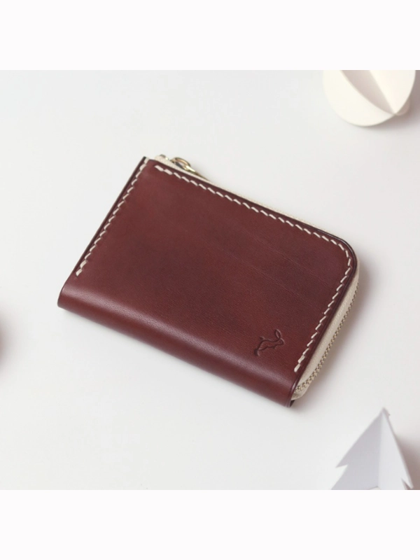 Remi 小型拉鍊皮銀包 (Walnut)