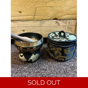 Small Black Singing Bowl with Case