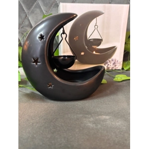 Black Crescent Moon Oil Burner