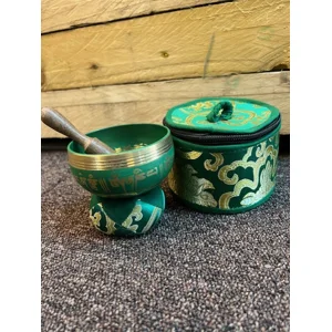 Small Green Singing Bowl with Case
