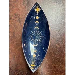 Blue Sun and Stars Incense Plate