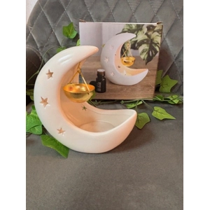 White Crescent Moon Oil Burner