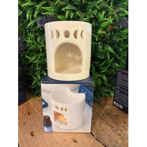 White Crescent Moon Oil Burner
