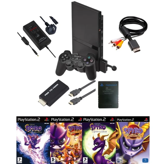 Sony PlayStation 2 Slim Console - Spyro The Dragon Bundle