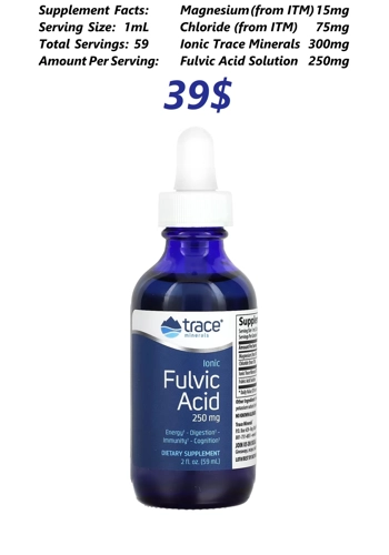 Fulvic Acid 250mg 59' - Trace Minerals