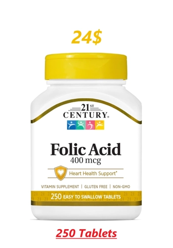 Folic Acid 400mcg 250' - 21st Century