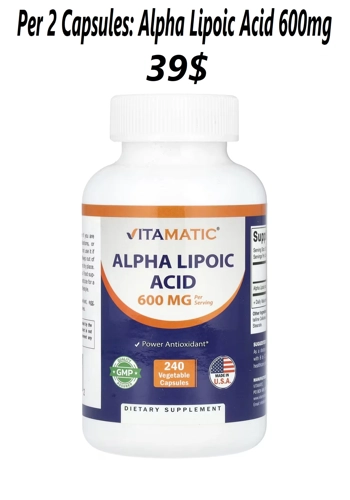 Alpha Lipoic Acid 600mg 240' - Vitamatic