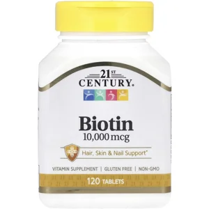 Biotin 10,000mcg 120 pills - 21st Century Bottle - Lebanon Supplements