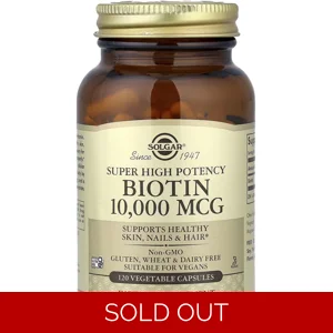 Biotin 10,000mcg 120 pills - Solgar Bottle - Lebanon Supplements