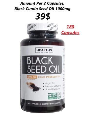 Black Seed Oil 1000mg 180' - Healths Harmony