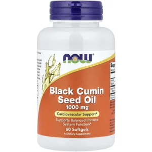 Black Cumin Seed Oil 1000mg 60 Pills - NOW (Black Seed Oil) Bottle - Lebanon Supplements
