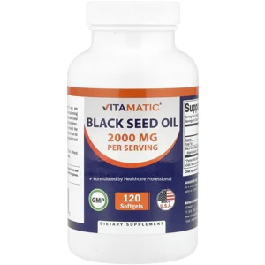 Black Seed Oil 2000mg 120 pills - Vitamatic (2000mg Per 2 Softgels) (Black Cumin Seed Oil) Bottle - Leban