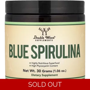 Blue Spirulina Powder 1000mg 30 pills - Double Wood Bottle - Lebanon Supplements