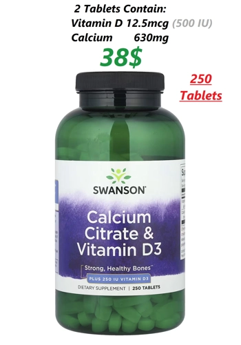 Calcium Citrate 250' - Swanson