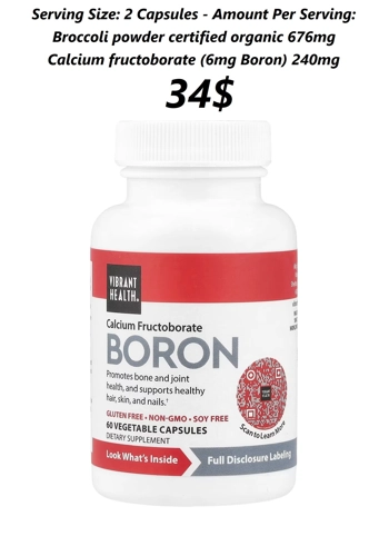 Calcium Fructoborate Boron 60' - Vibrant Health