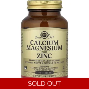 Calcium Magnesium Zinc 100 Pills - Solgar Bottle - Lebanon Supplements
