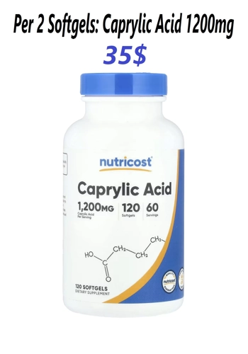 Caprylic Acid 1200mg 120' - Nutricost