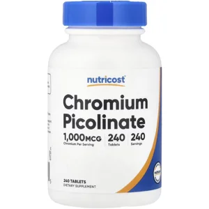 Chromium  Picolinate 1000mcg 240 pills - Nutricost Bottle - Lebanon Supplements