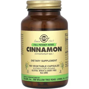 Cinnamon 100 pills - Solgar Bottle - Lebanon Supplements