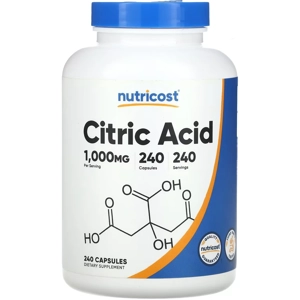 Citric Acid 1000mg 240' - Nutricost