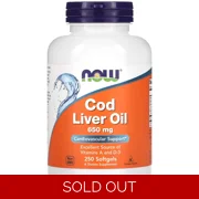 Cod Liver Oil 650mg 250' - NOW
