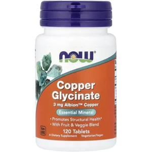 Copper Glycinate 3mg 120 pills - NOW Bottle - Lebanon Supplements