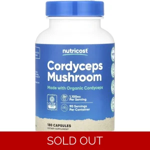 Cordyceps 1100mg 180 Pills - Nutricost (1100mg Per 2 Capsules) Bottle - Lebanon Supplements