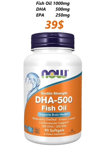 DHA 500 Fish Oil 90' - NOW