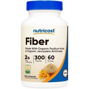 Fiber 2000mg 300' - Nutricost (2000mg Per 5 Capsules)