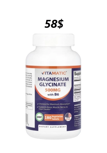 Magnesium Glycinate 500mg 180' - Vitamatic
