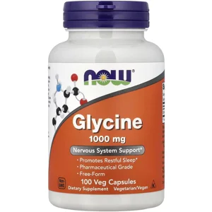Glycine 1000mg 100 pills - NOW Bottle - Lebanon Supplements