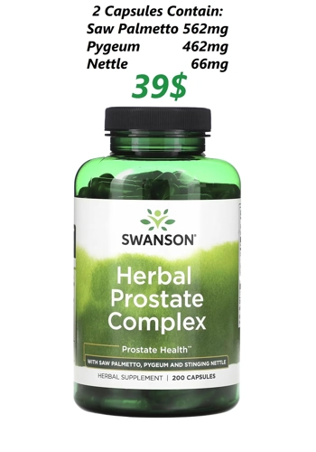 Herbal Prostate Complex 200' - Swanson (Saw Palmetto + Pygeum + Nettle)